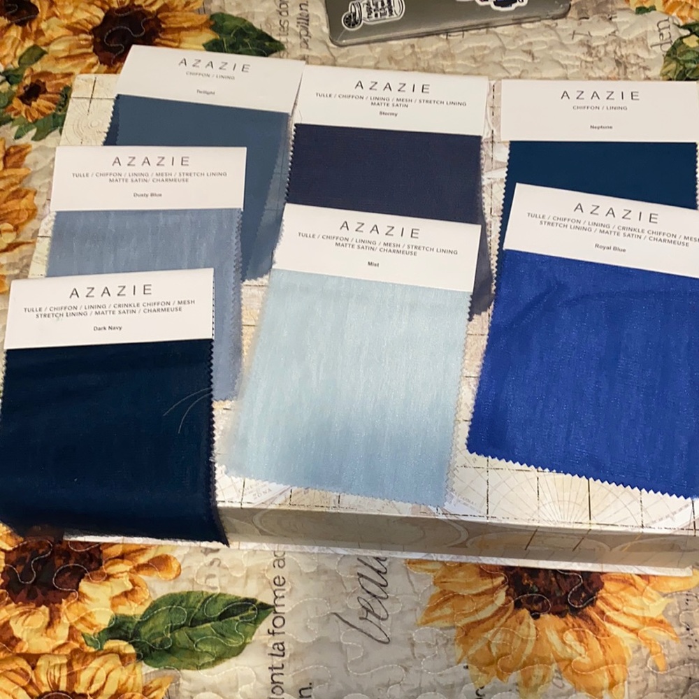 Azazie Bridesmaids dress swatches